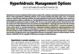 Screenshot for cover image of a study titled "Hyperhidrosis: Management Options"
