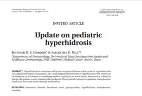 Screenshot for cover image of the study "Update on pediatric hyperhidrosis"