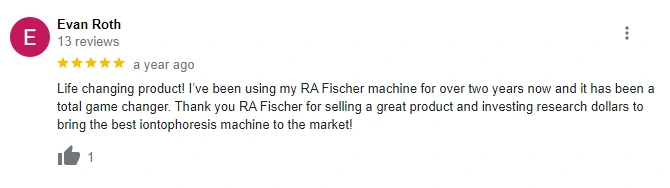 Screenshot of a Google review from Evan Roth. "Life changing product!"