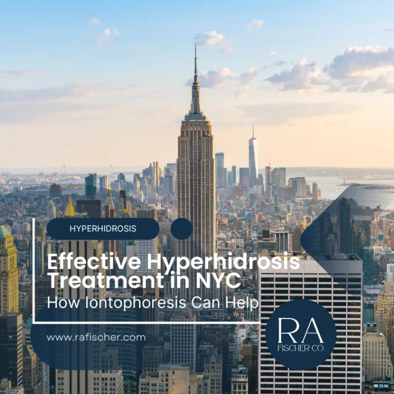 Hyperhidrosis Treatment in New York City, NY. Image of The Fischer iontophoresis treatment for effective hyperhidrosis in New York City, NY USA. Blog post cover image #1