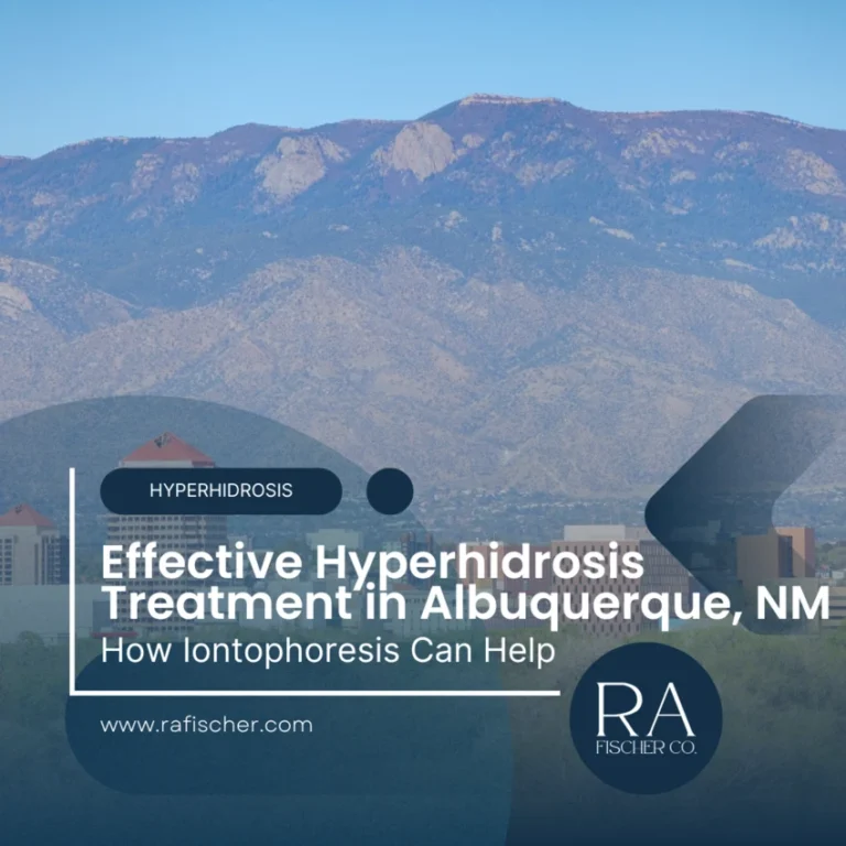Hyperhidrosis Treatment in Albuquerque, New Mexico. Image of The Fischer iontophoresis treatment for effective hyperhidrosis in Albuquerque, New Mexico USA. Blog post cover image #1