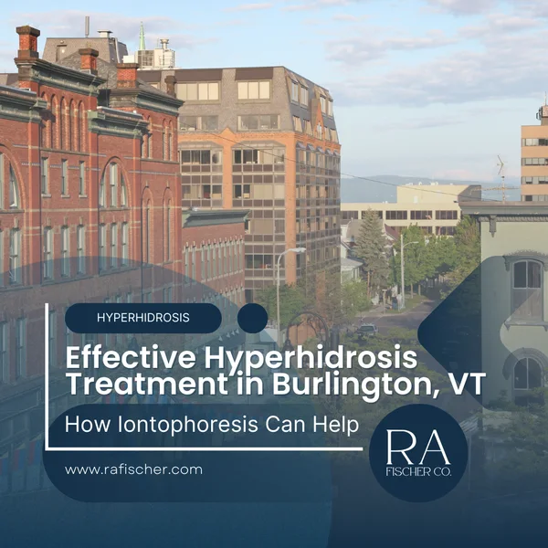 Hyperhidrosis Treatment in Burlington, VT. Image of The Fischer iontophoresis treatment for effective hyperhidrosis in Burlington, VT USA. Blog post cover image #1