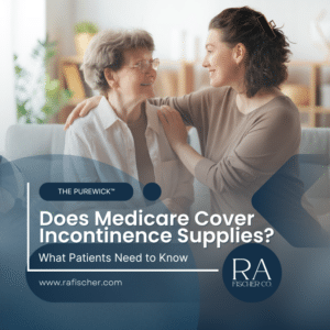 Older woman and caregiver embracing warmly at home — "Does Medicare Cover Incontinence Supplies? What Patients Need to Know," RA Fischer Co.